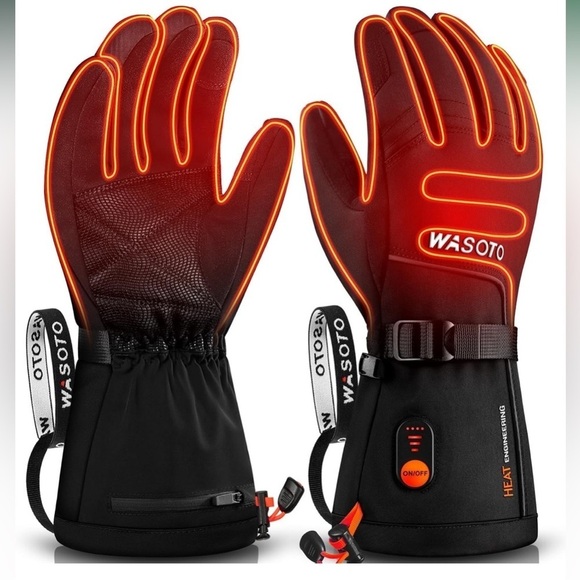 Brand New Heated Gloves Rechargeable Electric Outdoor Work Ski Touchscreen Black - Picture 1 of 16